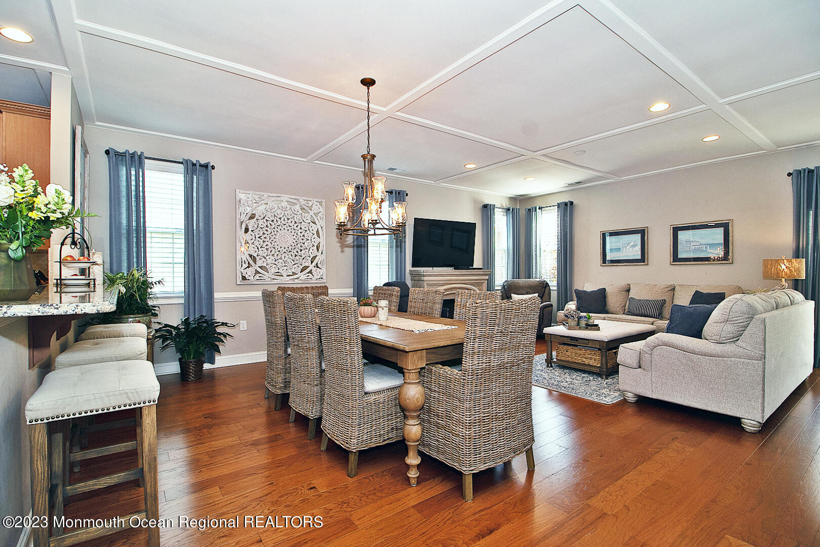 39 Bayville Way Waretown, NJ 08758 - Photo 16 of 55 a living room with fireplace furniture and a wooden floor