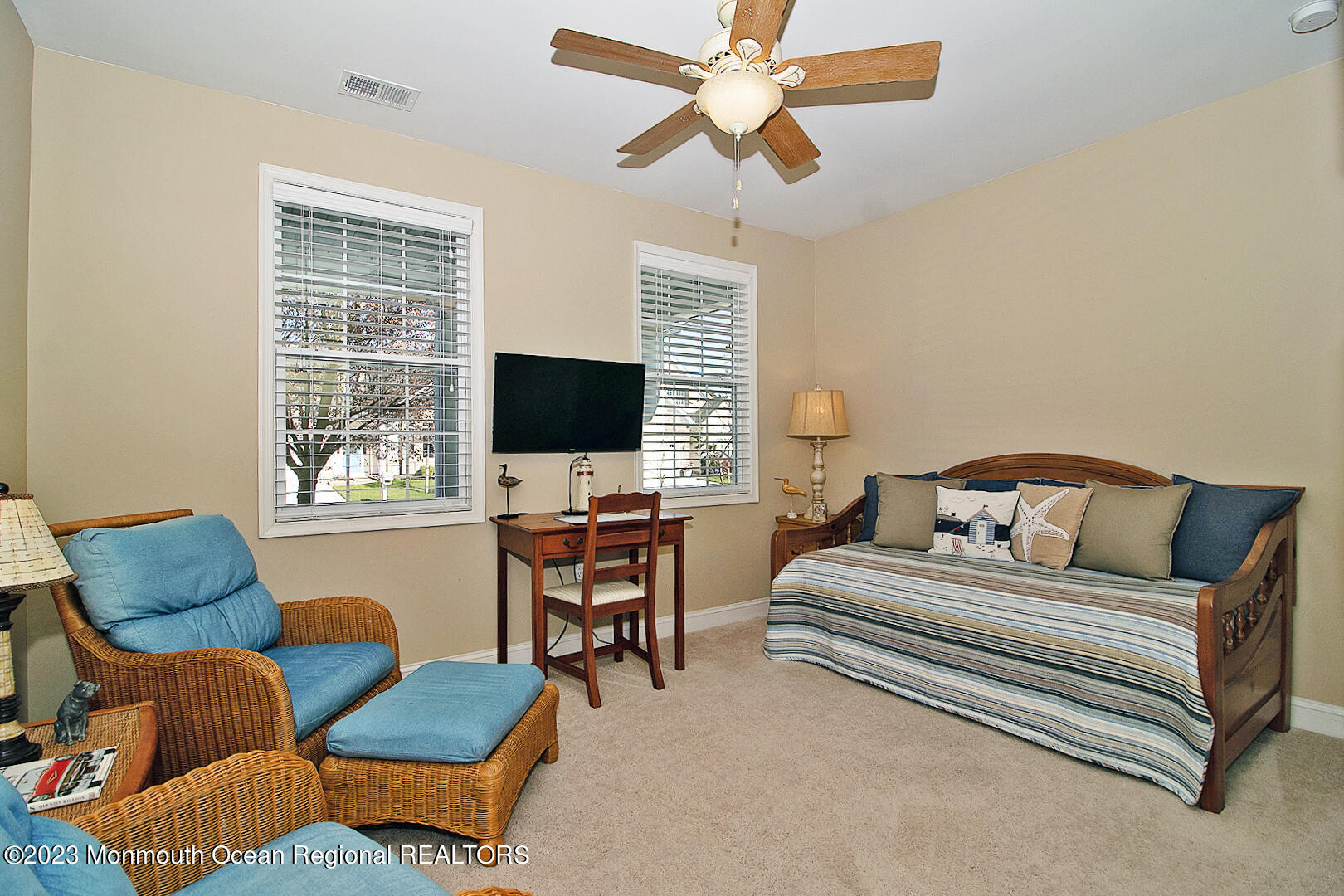 39 Bayville Way Waretown, NJ 08758 - Photo 35 of 55 a bedroom with furniture and a flat screen tv