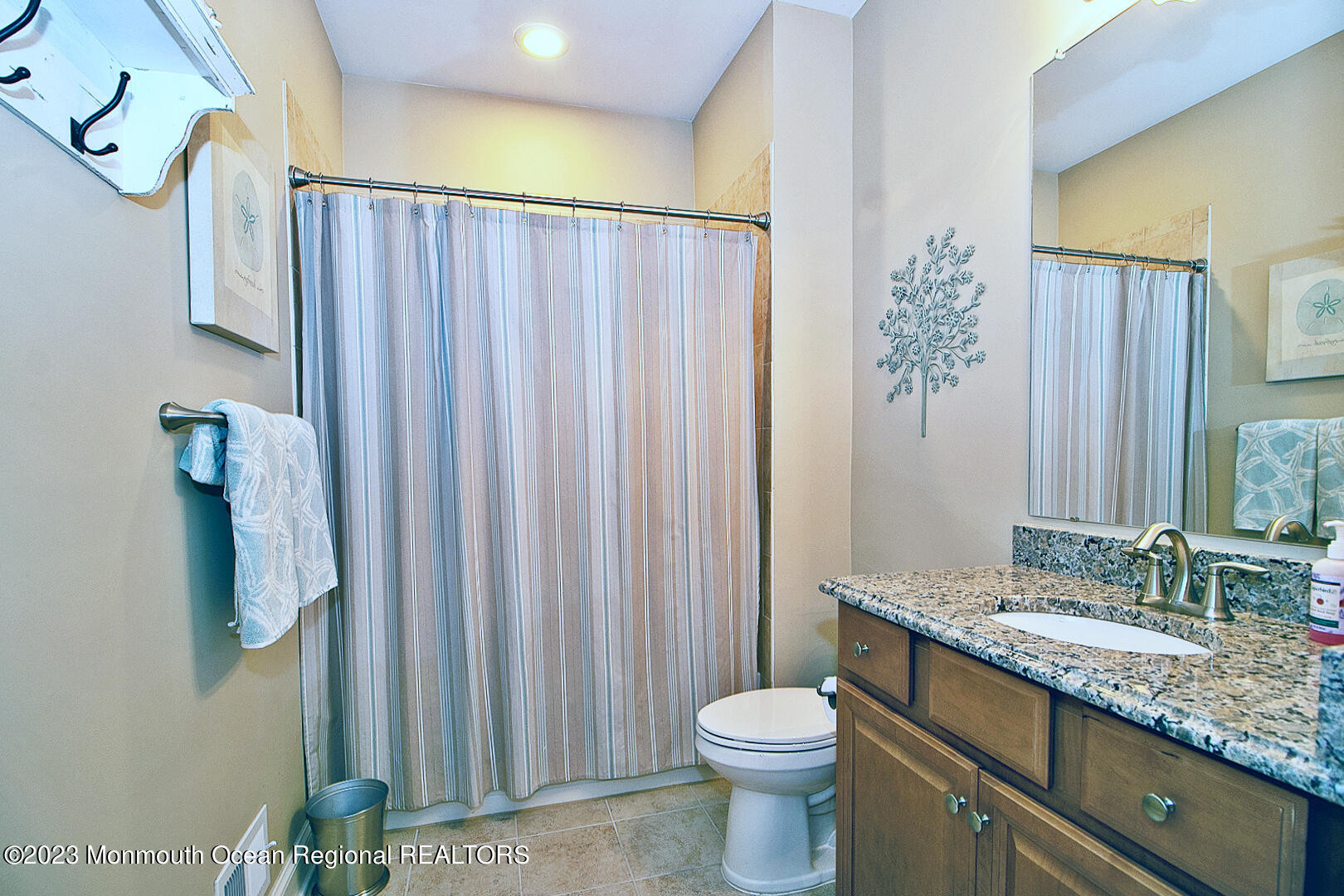 39 Bayville Way Waretown, NJ 08758 - Photo 41 of 55 a bathroom with a granite countertop sink toilet and shower