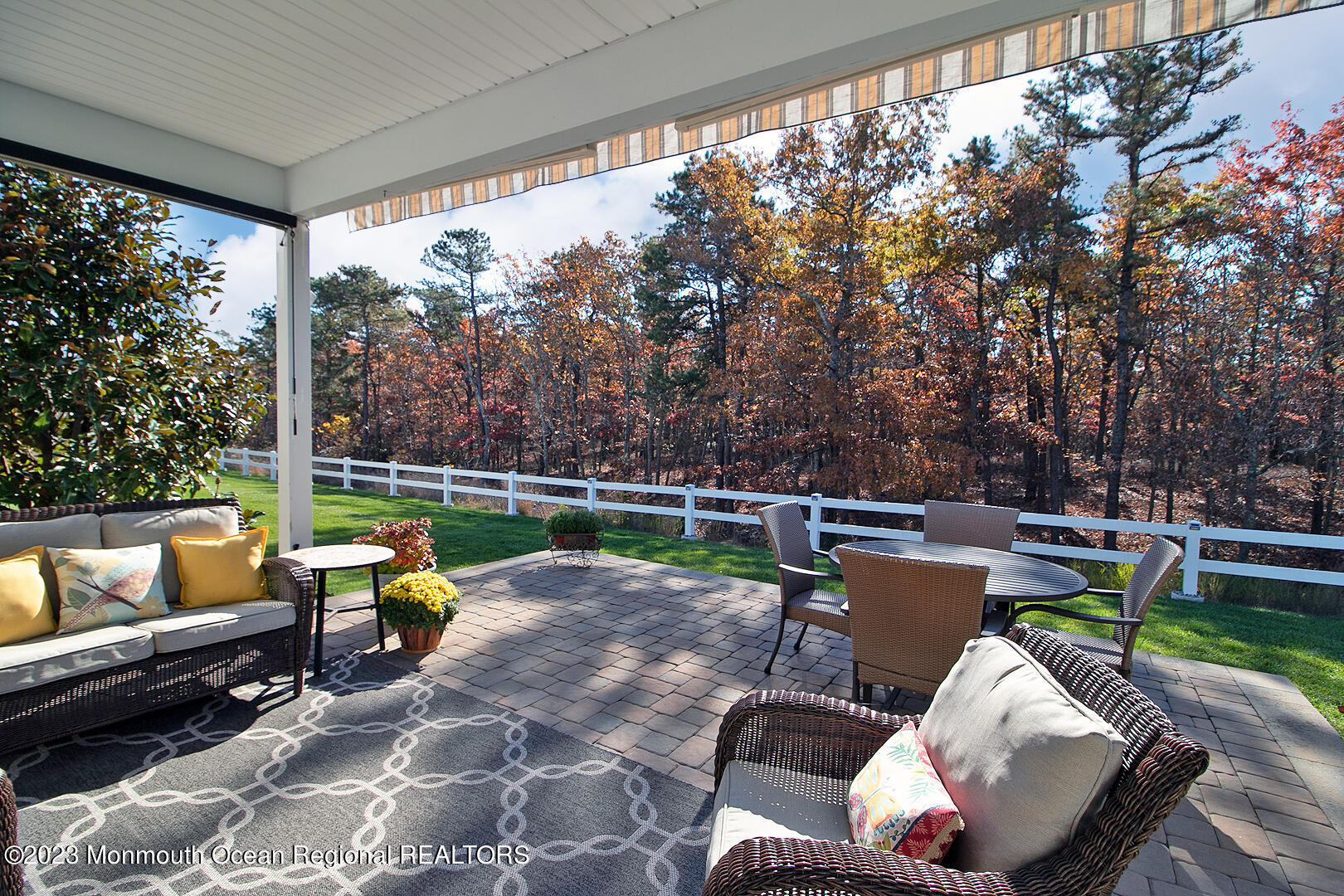 39 Bayville Way Waretown, NJ 08758 - Photo 5 of 55 a view of backyard with seating area and green space