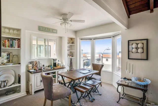 a view of a hallway with workspace