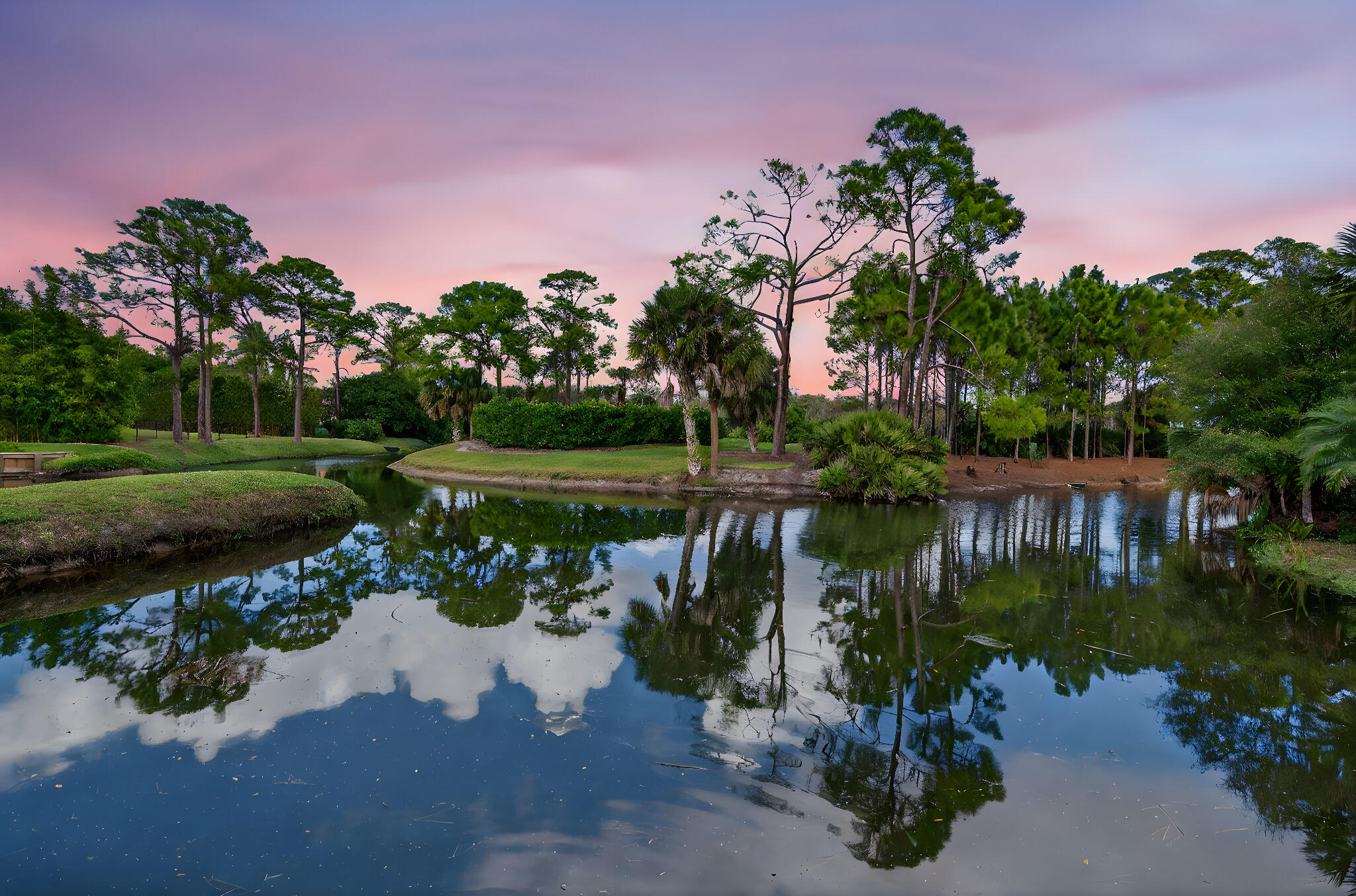 1488 Southeast Colony Way Jupiter, FL 33478 - Photo 3 of 46 Sunset view of lagoon and golf course