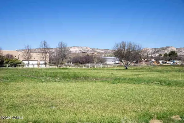 a view of a field of grass and trees