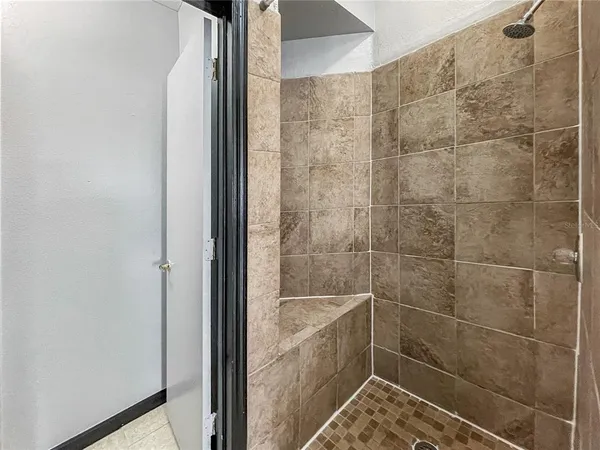 a bathroom with a shower