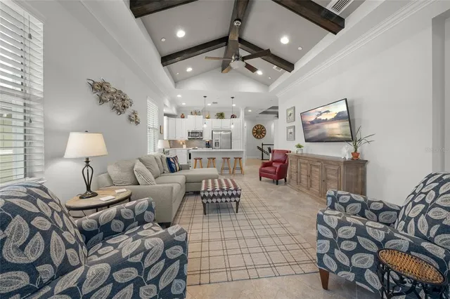 a living room with furniture