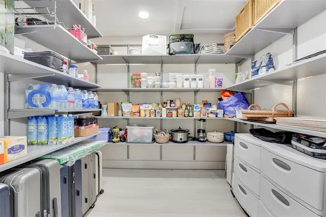 a kitchen with lots of counter top space