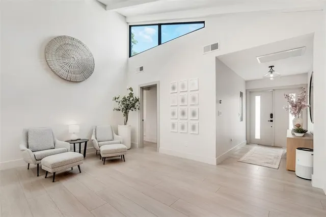 a living room with furniture