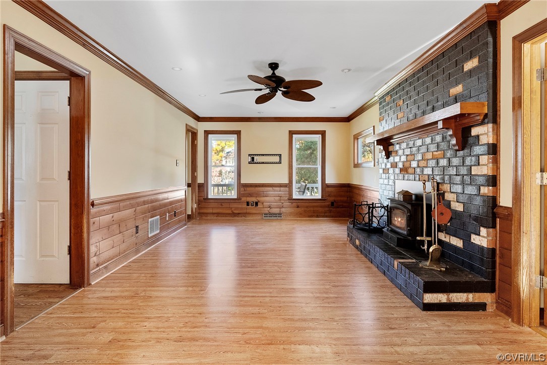 3319 Ludgate Road Chester, VA 23831 - Photo 15 of 47 a living room with fireplace furniture and a floor to ceiling window