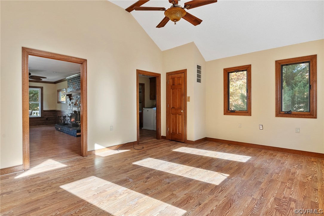 3319 Ludgate Road Chester, VA 23831 - Photo 17 of 47 a view of a livingroom with wooden floor and a ceiling fan