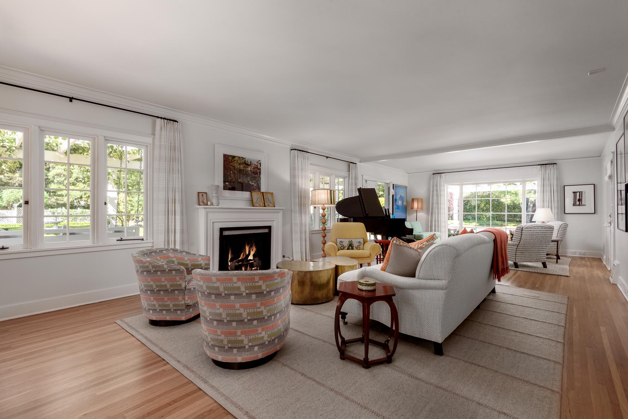 167 Pomar Lane Montecito, CA 93108 - Photo 11 of 35 a living room with furniture large window and fireplace