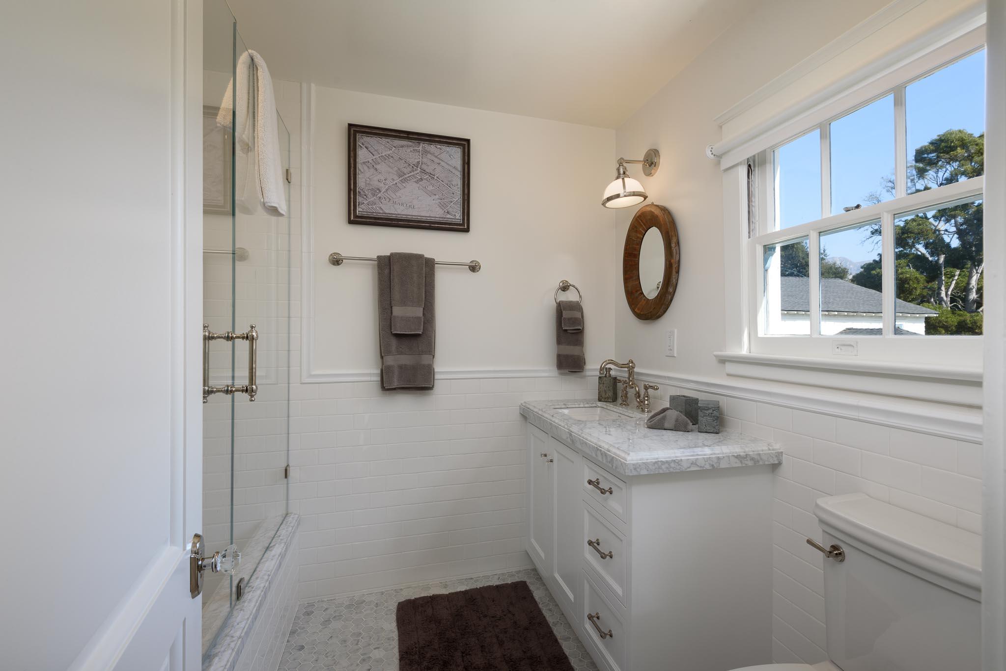 167 Pomar Lane Montecito, CA 93108 - Photo 17 of 35 a bathroom with a sink and a mirror