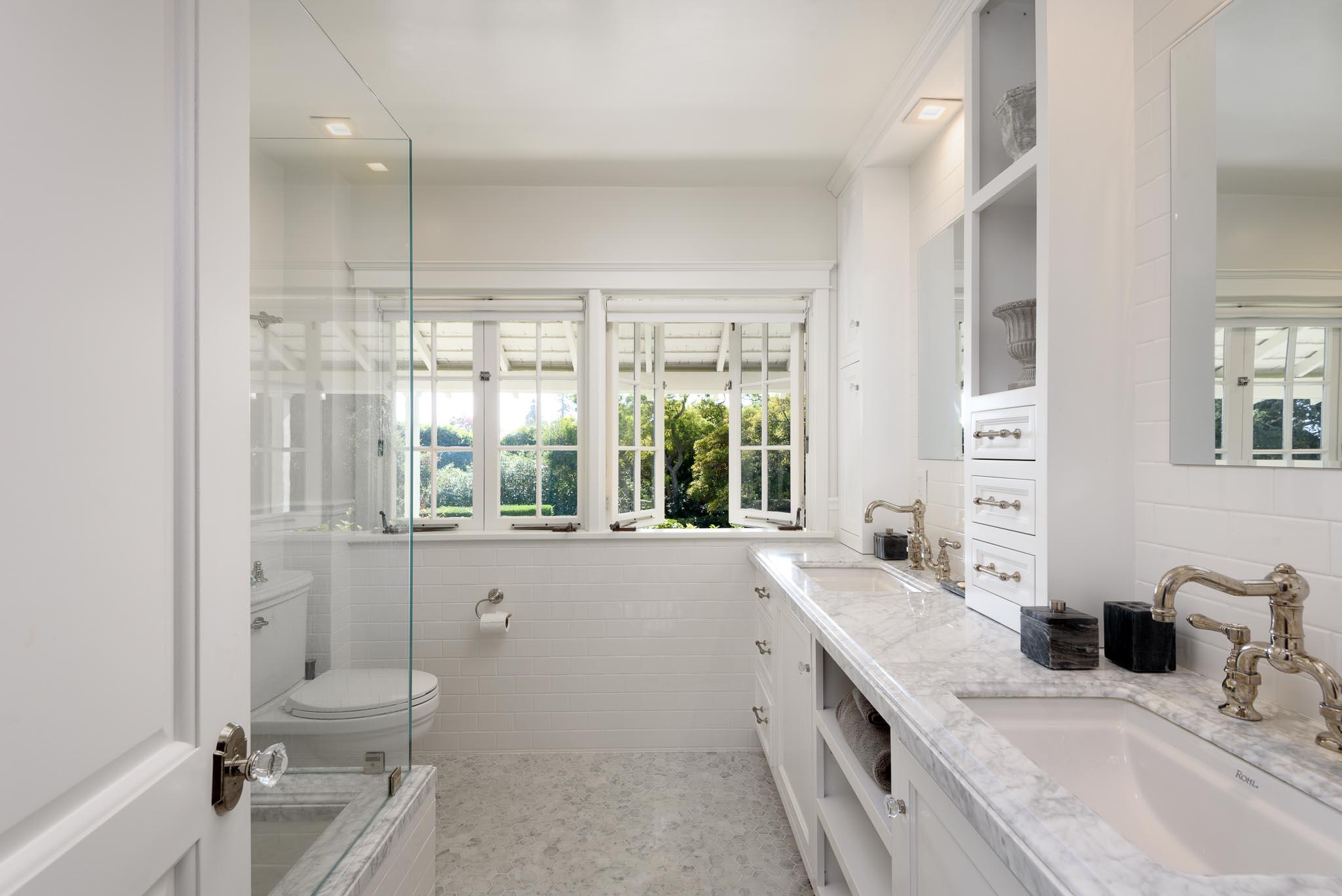 167 Pomar Lane Montecito, CA 93108 - Photo 20 of 35 a bathroom with a granite countertop tub sink and mirror