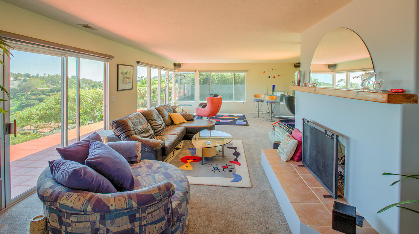 1264 Mountain View Road Santa Barbara, CA 93109 - Photo 5 of 20 Living room w/FP & Views