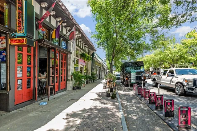 a view of a city with tall buildings