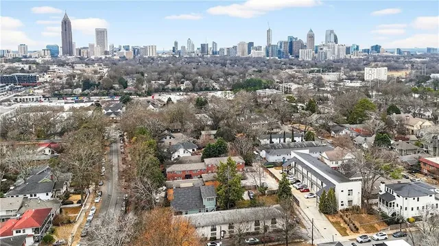 an aerial view of a city