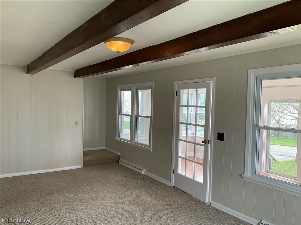3475 South Turner Road Canfield, OH 44406 - Photo 3 of 33 Doorway featuring beamed ceiling and a healthy amount of sunlight