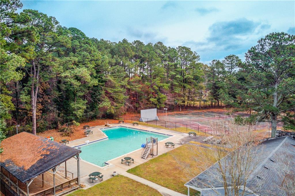 313 Summit Ridge Drive Lawrenceville, GA 30046 - Photo 40 of 42 an aerial view of a house having swimming pool