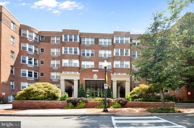 a front view of a multi story building