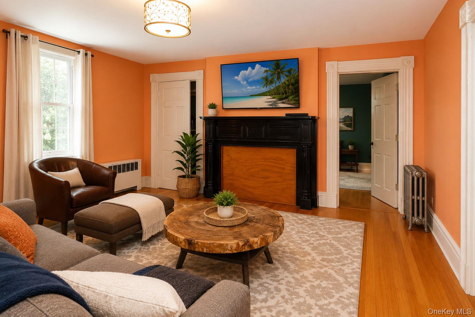 340 Dunn Road Montgomery, NY 12549 - Photo 5 of 34 Living room with decorative mantel