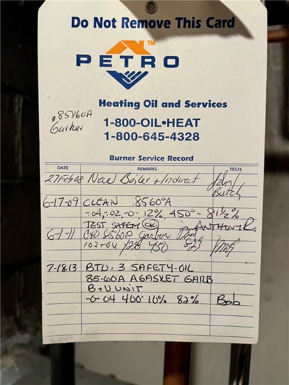 15 Summit Road Narragansett, RI 02882 - Photo 21 of 23 Furnace Service Tag