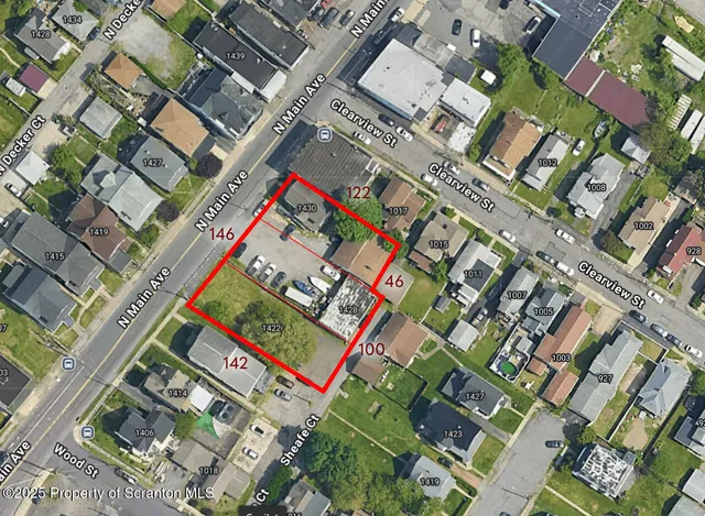 aerial view of a building