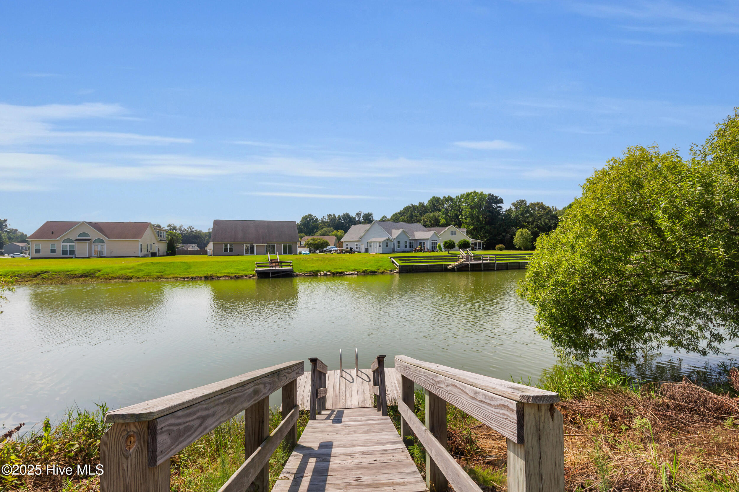 Floating dock on property