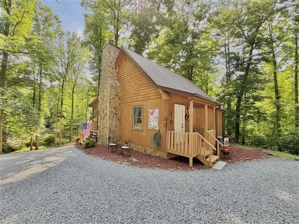 a view of a house with backyard and garden