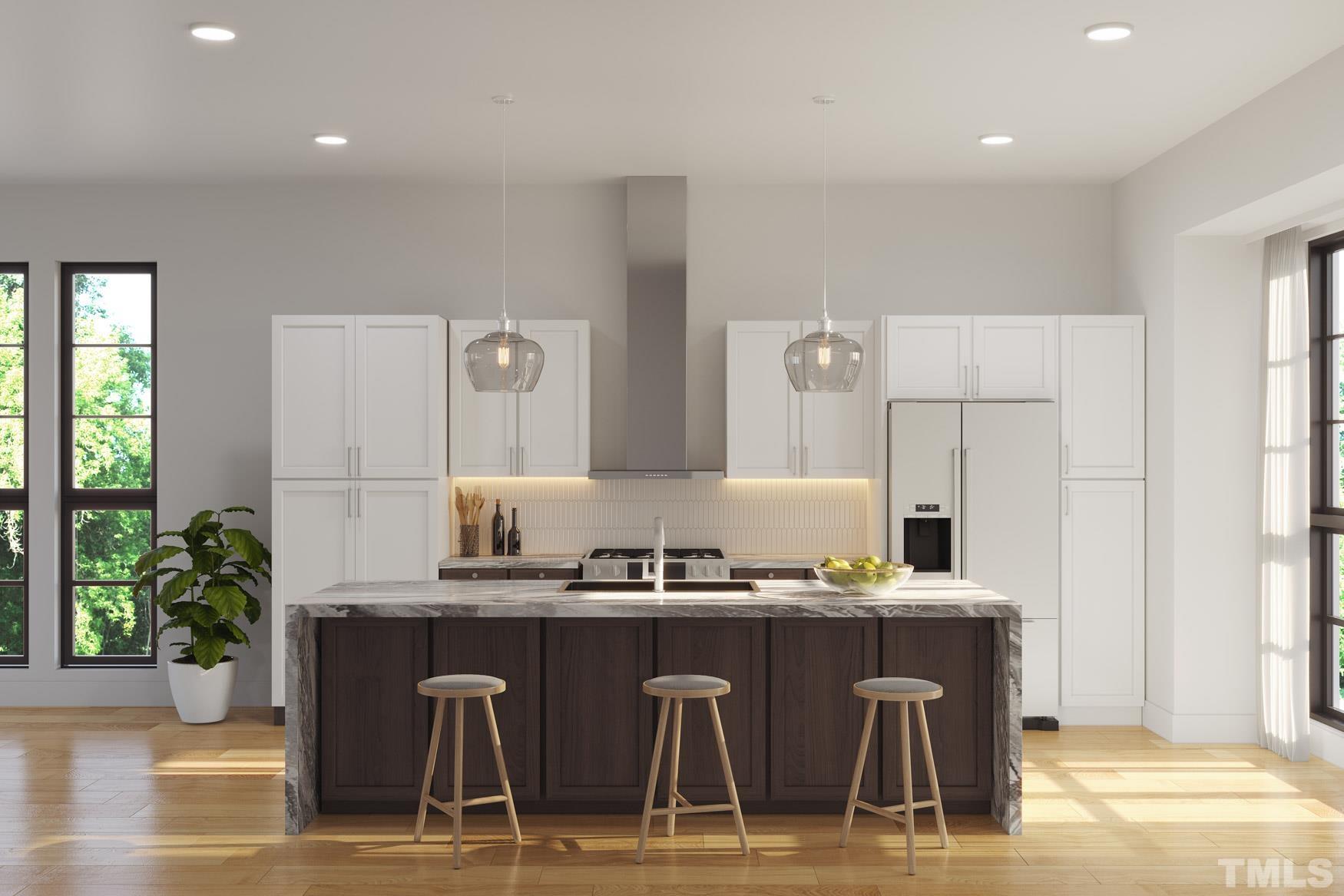 613 South West Street Raleigh, NC 27601 - Photo 5 of 18 a kitchen with a sink chairs and cabinets