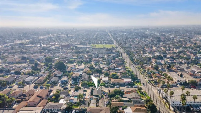 an aerial view of residential building and city view