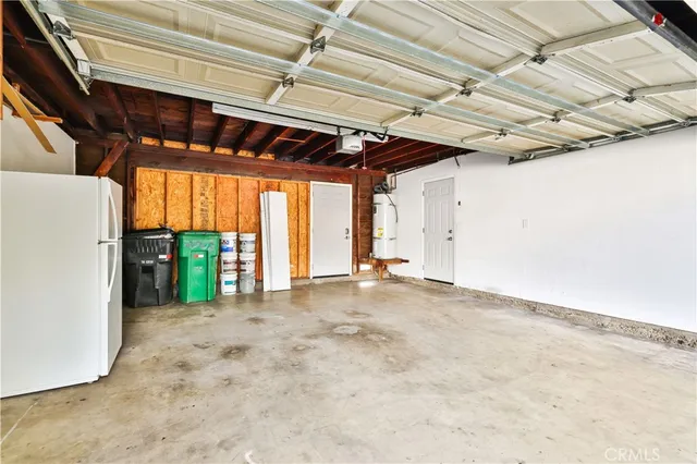 a view of a room with wooden walls