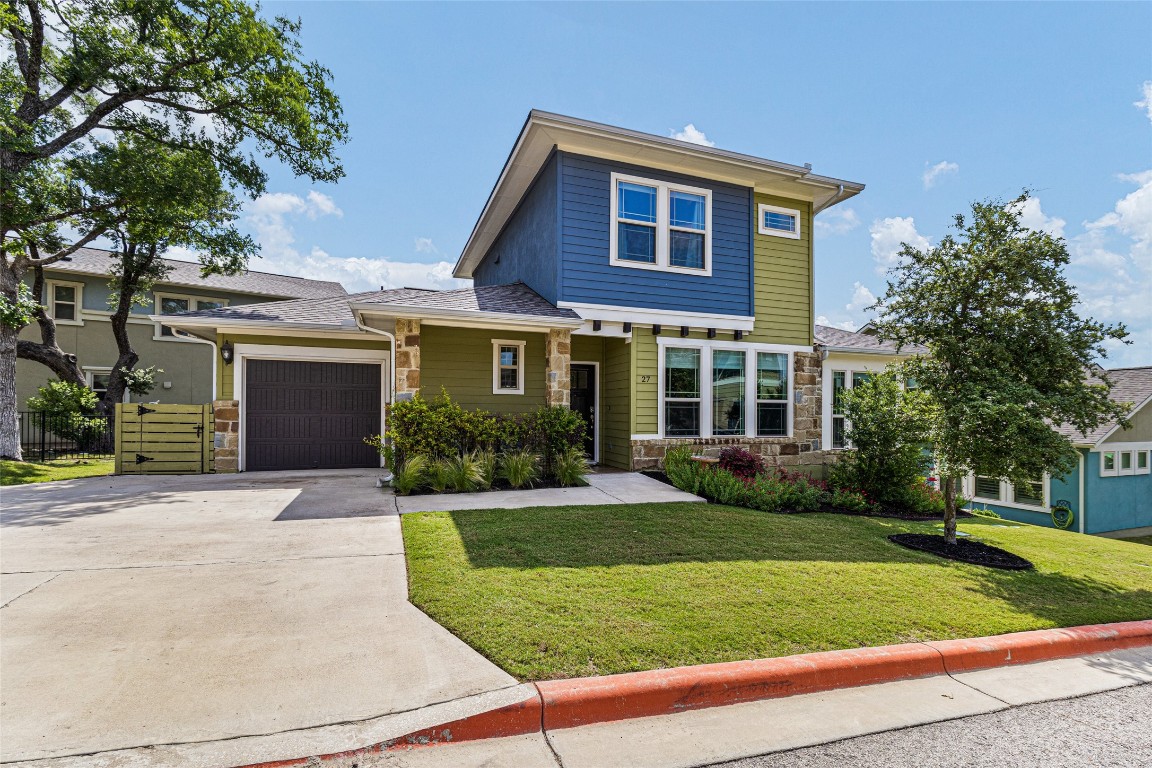 front view of a house and a yard