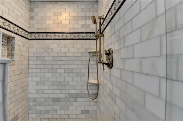 an aerial view of a house with outdoor space