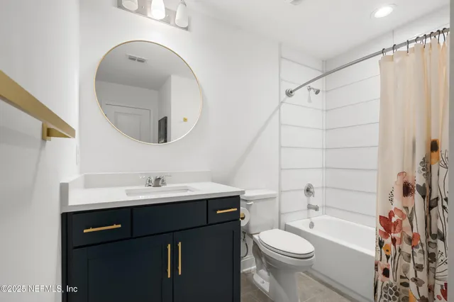 an aerial view of a swimming pool