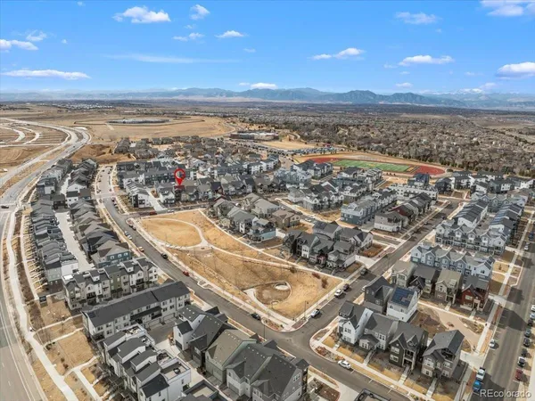 an aerial view of a city