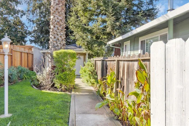 a view of a house with garden