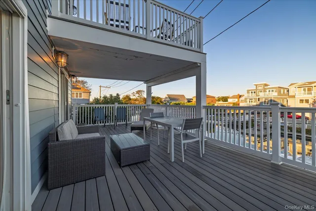 an outdoor view of the balcony