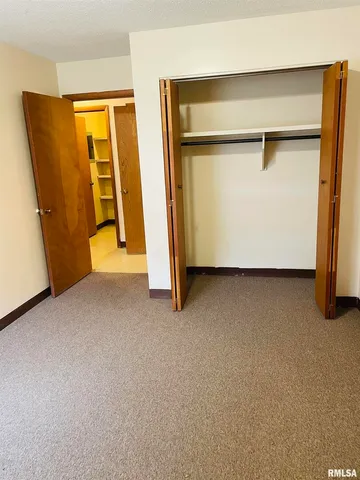 an empty room with a door