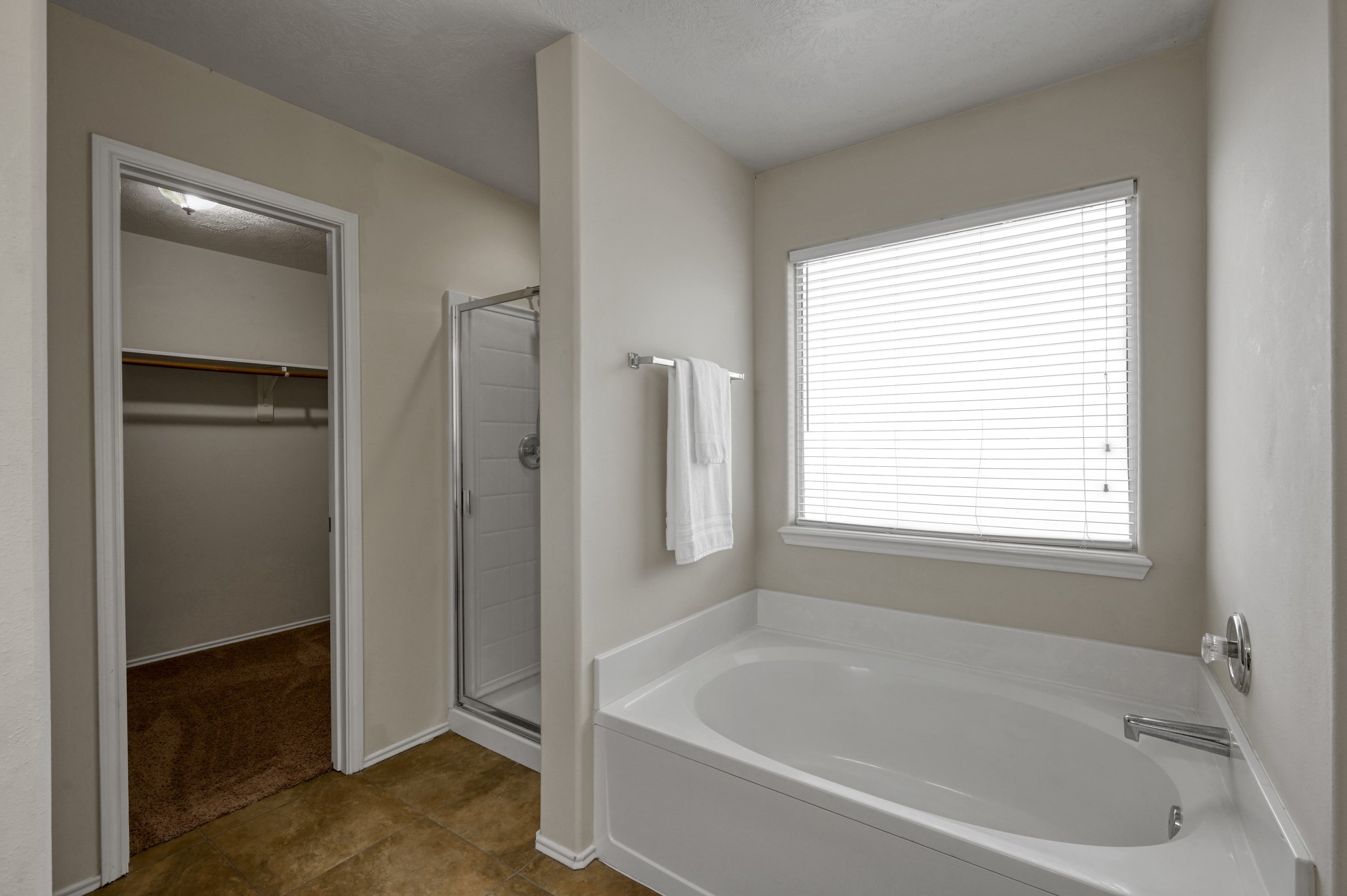 23919 Kingbriar Drive Spring, TX 77373 - Photo 26 of 33 Unwind in the relaxing soaking tub, complemented by a separate walk-in shower and a generous walk-in closet.