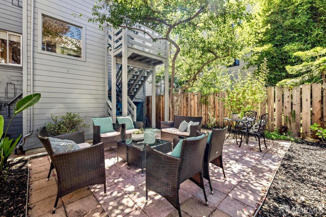 3270 20th Street San Francisco, CA 94110 - Photo 28 of 32 a view of a patio with table and chairs and potted plants