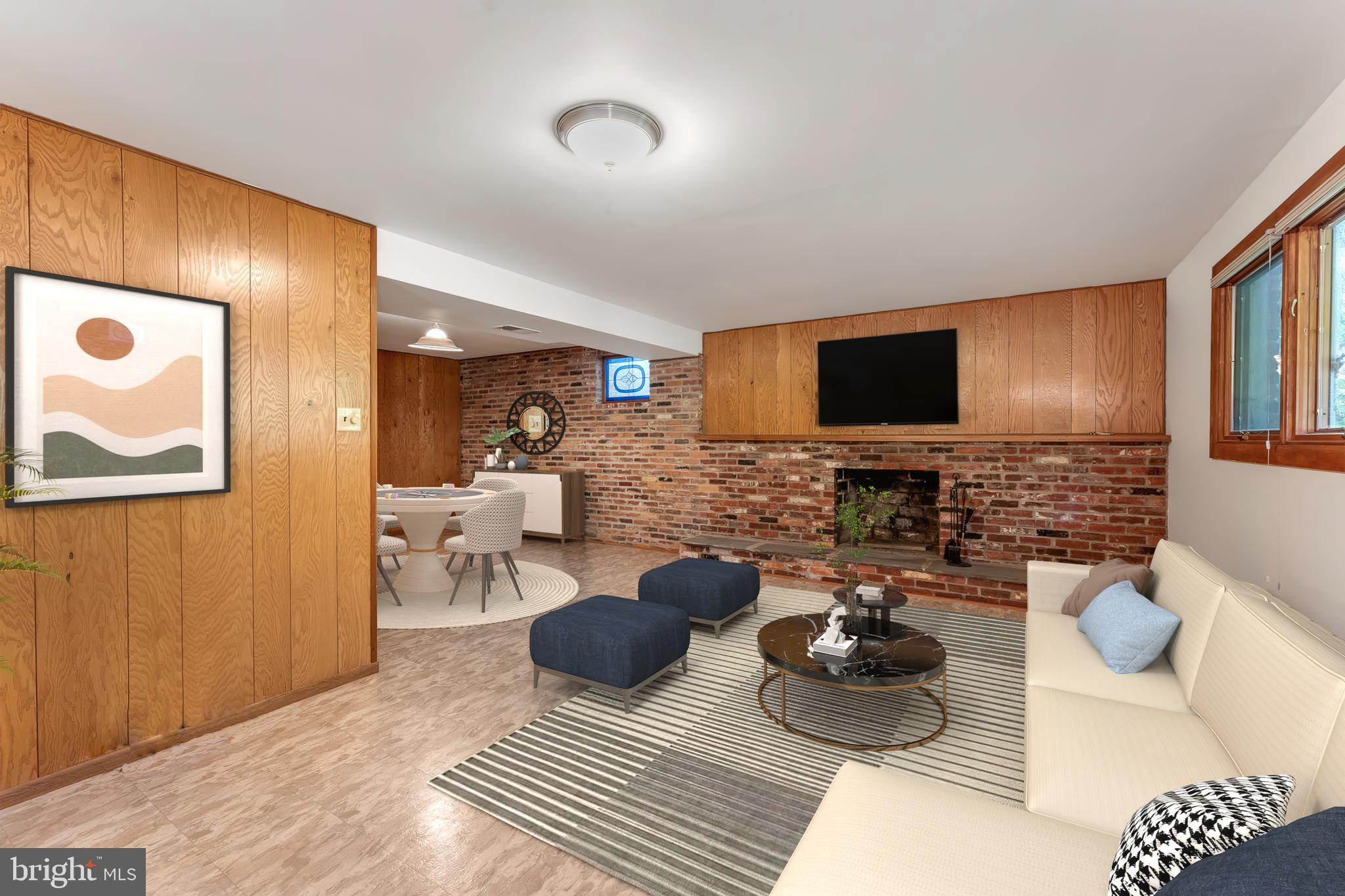 3904 Foreston Road Beltsville, MD 20705 - Photo 20 of 33 1st floor media/rec room w/ wood burning fireplace