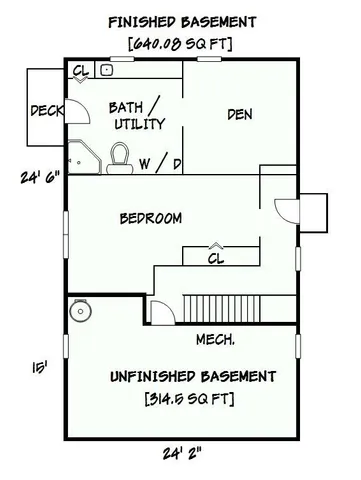 a view of a hallway with wooden floor and a bathroom