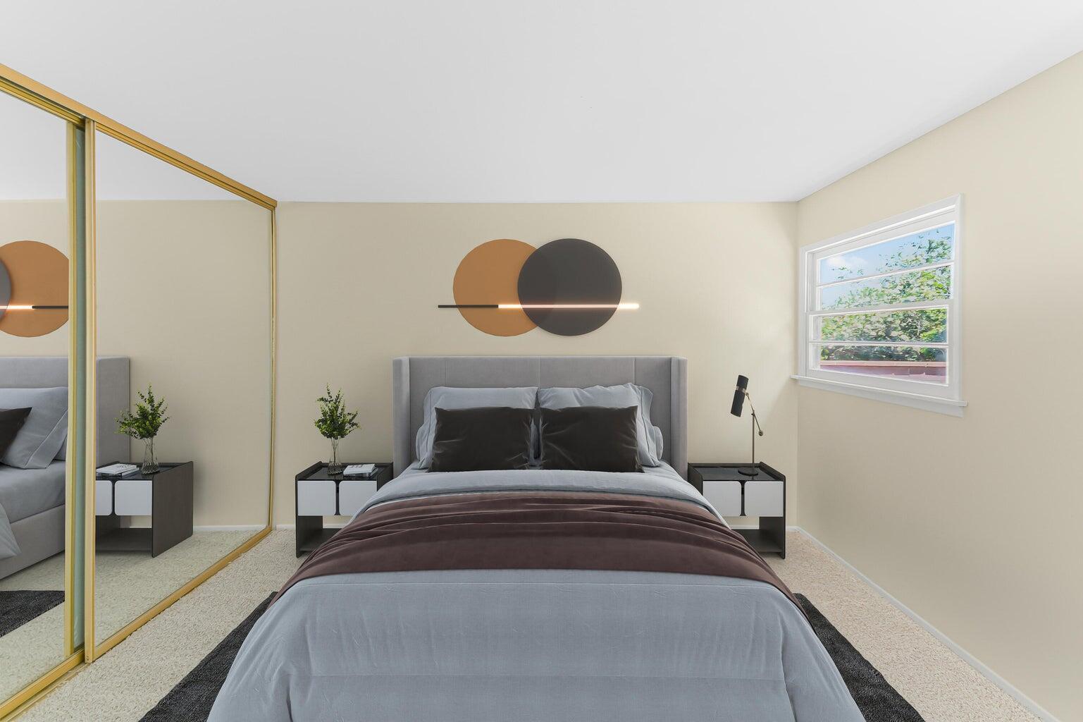 44446 Loneoak Avenue Lancaster, CA 93534 - Photo 14 of 20 a bedroom with a bed and a lamp on dresser