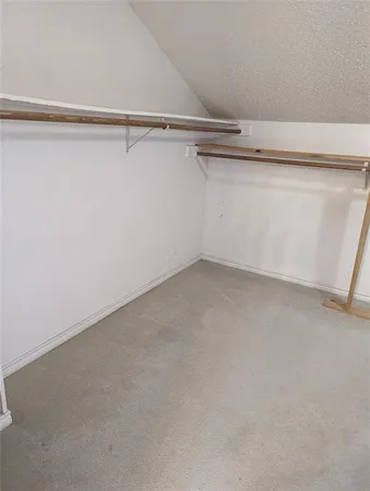 a view of small space with racks on the wall
