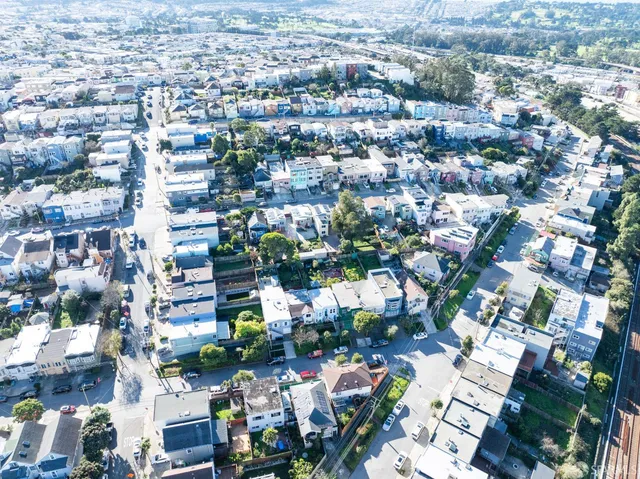 an aerial view of a city