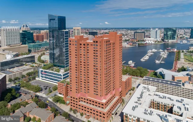 a view of a city with tall buildings