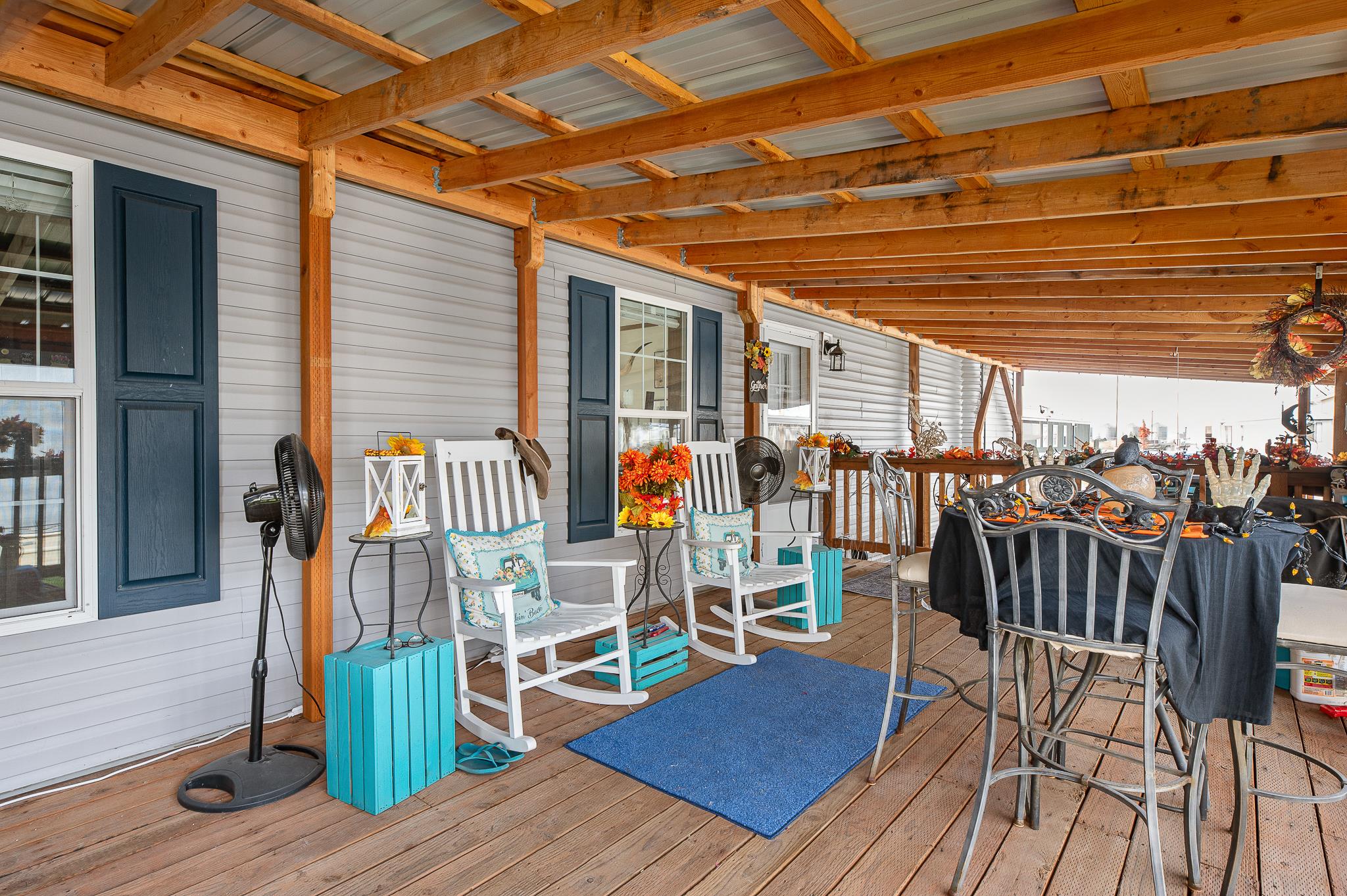 View of wooden deck
