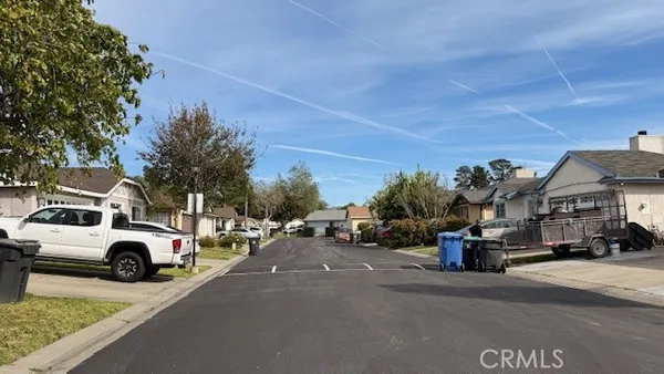 a car parked in front of a house