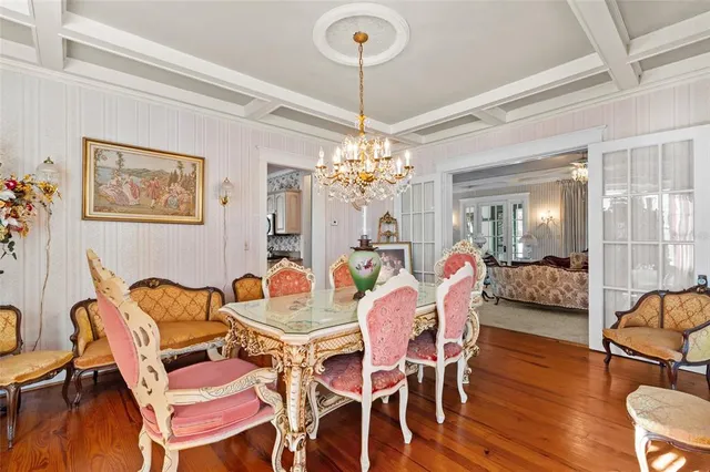 a bedroom with a bed and a fireplace