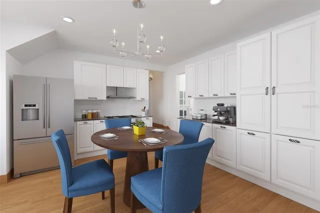 a living room with furniture and a lamp