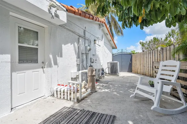 a view of an outdoor space with porch area